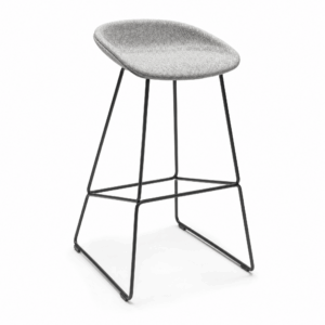 About a Stool Sled Base Black, Fabric Seat About a Stool Sled Base Black, Fabric Seat