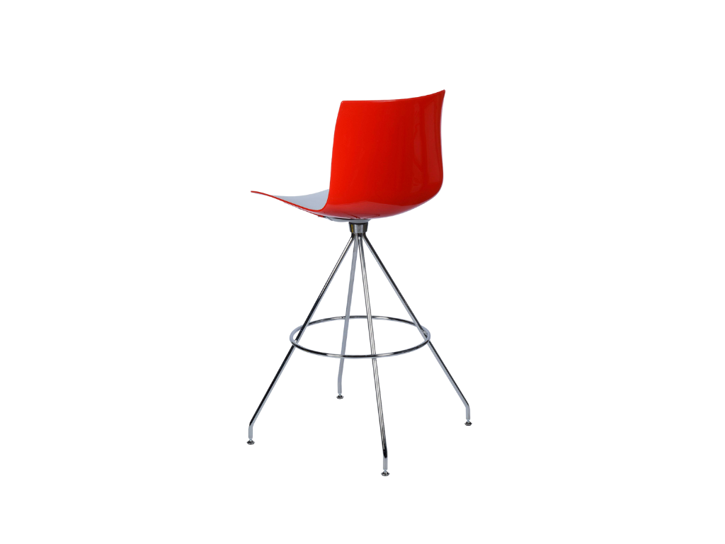 Barhocker Catifa 46 Spinnenfuß weiß-rot